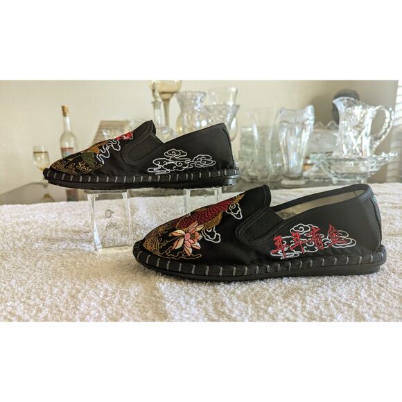 Traditional pattern opera embroidered myth casual canvas loafer  Sz 40 - Picture 2 of 10